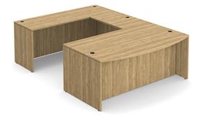 U Shaped Desks WFB Designs 72in W x 112in D, 47in Bridge, Bow Front U-Desk Shell Only