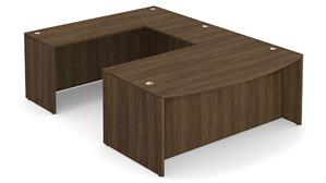 U Shaped Desks WFB Designs 66in W x 107in D, 47in Bridge, Bow Front U-Desk Shell Only