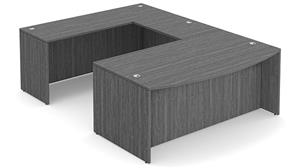 U Shaped Desks WFB Designs 72in W x 107in D, 42in Bridge, Bow Front U-Desk Shell Only