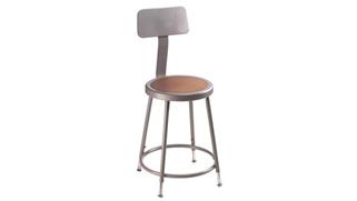 Kitchen Stools National Public Seating 19in- 27in H Adjustable Stool with Backrest