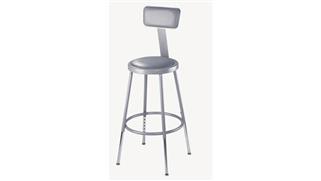 Kitchen Stools National Public Seating 19in- 27in Adjustable Height Stool with Backrest