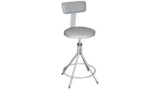 Kitchen Stools National Public Seating 24in-28in Adjustable Height Swivel Stool with Backrest