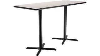 Pub & Bistro Tables National Public Seating 30in W x 6ft D x 42in H Rectangle - X Base Café Table