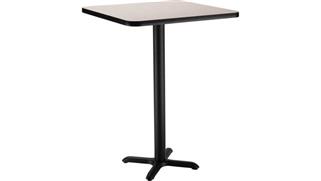 Pub & Bistro Tables National Public Seating 30in Square x 42in H - X Base Café Table