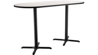 Pub & Bistro Tables National Public Seating 30in W x 6ft D x 42in H Racetrack - X Base Café Table