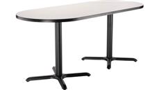 Pub & Bistro Tables National Public Seating 30in W x 6ft D x 30in H Racetrack - X Base Café Table