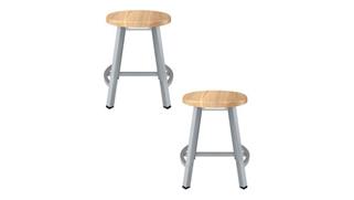Drafting Stools National Public Seating 18in H Titan Stool, Solid Wood Seat