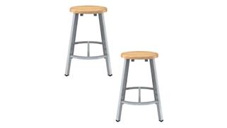 Drafting Stools National Public Seating 24in H Titan Stool, Solid Wood Seat