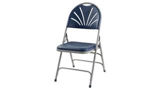 Folding Chairs National Public Seating Polyfold Fan Back Chair with Triple Brace Double Hinge