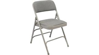 Folding Chairs National Public Seating Fabric Upholstered Premium Folding Chair with Triple Brace Double Hinge