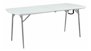Folding Tables National Public Seating Blow Molded Plastic Fold In Half Table 30in x 6ft