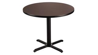 Pub & Bistro Tables National Public Seating 36in Round Café Table with X Base, 30in Height
