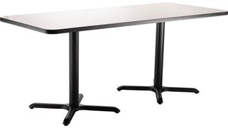 Pub & Bistro Tables National Public Seating 30in W x 6ft D x 30in H Rectangle - X Base Café Table