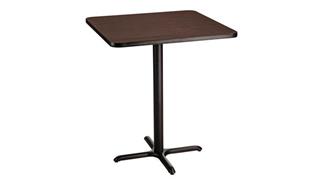 Pub & Bistro Tables National Public Seating 36in Square Café Table, X Base, 42in Height