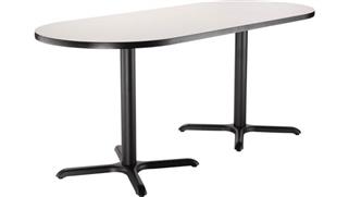Pub & Bistro Tables National Public Seating 30in W x 6ft D x 30in H Racetrack - X Base Café Table