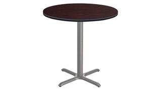 Pub & Bistro Tables National Public Seating 36in Round Café Table with X Base, 42in Height