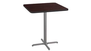 Pub & Bistro Tables National Public Seating 36in Square Café Table, X Base, 42in Height
