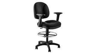 Office Chairs National Public Seating Task Stool with Arms