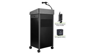 Podiums & Lecterns National Public Seating Lectern with Sound, Rechargeable Battery, Wireless Tie Clip Mic