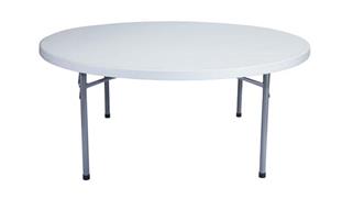 Folding Tables National Public Seating 72" Round Lightweight Folding Table