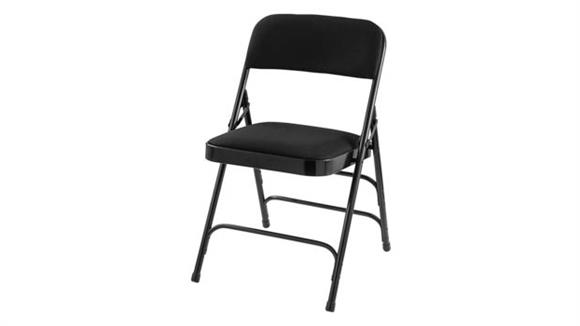 Fabric Upholstered Premium Folding Chair with Triple Brace Double Hinge
