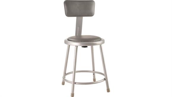 18in H Padded Stool with Backrest