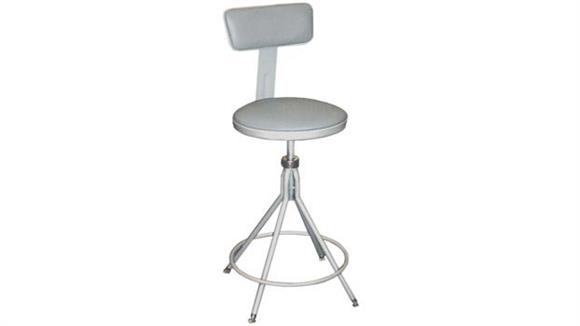 24in-28in Adjustable Height Swivel Stool with Backrest