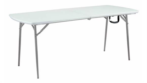 Blow Molded Plastic Fold In Half Table 30in x 6ft