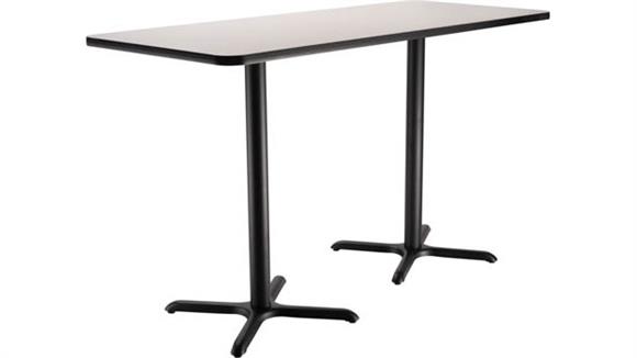 30in W x 6ft D x 42in H Rectangle - X Base Café Table