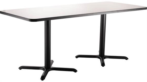 30in W x 6ft D x 30in H Rectangle - X Base Café Table