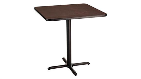 36in Square Café Table, X Base, 30in Height