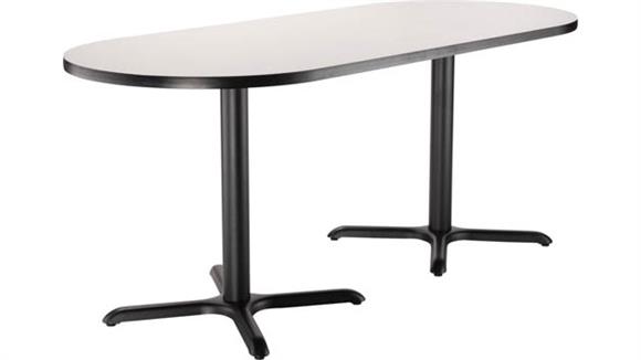 30in W x 6ft D x 30in H Racetrack - X Base Café Table