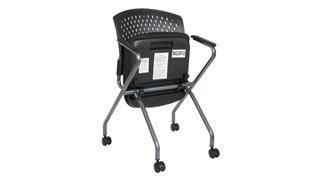 Folding Chairs WFB Designs Plastic Vent Back Nesting Chair with Arms and Enhanced Fabric Seat