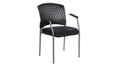 Side & Guest Chairs WFB Designs Plastic Vent Back Guest Chair with Arms and Black Fabric Seat