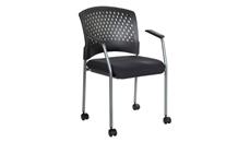 Side & Guest Chairs WFB Designs Plastic Vent Back Guest Chair with Arms, Casters and Enhanced Fabric Seat