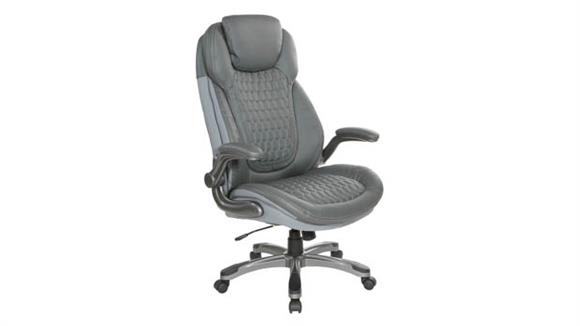 Office Chairs WFB Designs Leather Executive Chair with Titanium Base