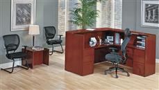 Reception Desks WFB Designs 72in x 72in Wood Veneer L-Shaped Reception Desk