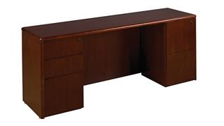 Executive Desks WFB Designs 72in x 20in Double Pedestal Wood Veneer Credenza Desk