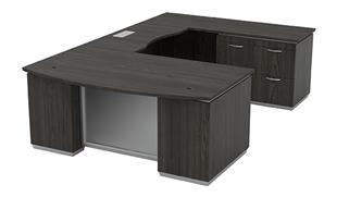 U Shaped Desks WFB Designs Bow Front U-Desk with BBF Pedestal and Lateral File