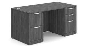 Executive Desks Office Source 60in x 30in Double Pedestal Desk - BBF and FF