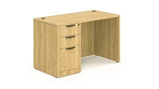 Compact Desks Office Source 60in x 24in Single Pedestal Desk