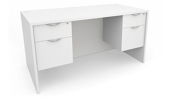 Executive Desks Office Source 71" x 30" Double Hanging Pedestal Desk