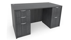 Office Credenzas Office Source 60" x 24" Double Pedestal Credenza Desk - BBF and FF