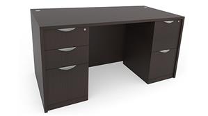 Office Credenzas Office Source 72" x 24" Double Pedestal Credenza Desk - BBF and FF