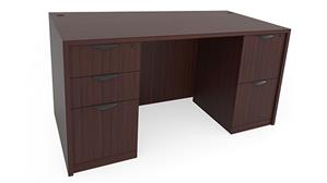 Office Credenzas Office Source 60" x 24" Double Pedestal Credenza Desk - BBF and FF