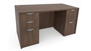 Office Credenzas Office Source 72in x 24in Double Pedestal Credenza Desk - BBF and FF