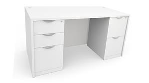 Executive Desks Office Source 66" x 30" Double Pedestal Desk - BBF and FF