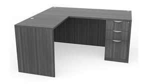 L Shaped Desks Office Source 71" x 83" Single BBF Pedestal L Shaped Desk