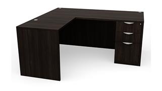 L Shaped Desks Office Source 66in x 77in Single BBF Pedestal L-Shaped Desk
