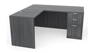 L Shaped Desks Office Source 66in x 65in Single Pedestal L-Shaped Desk
